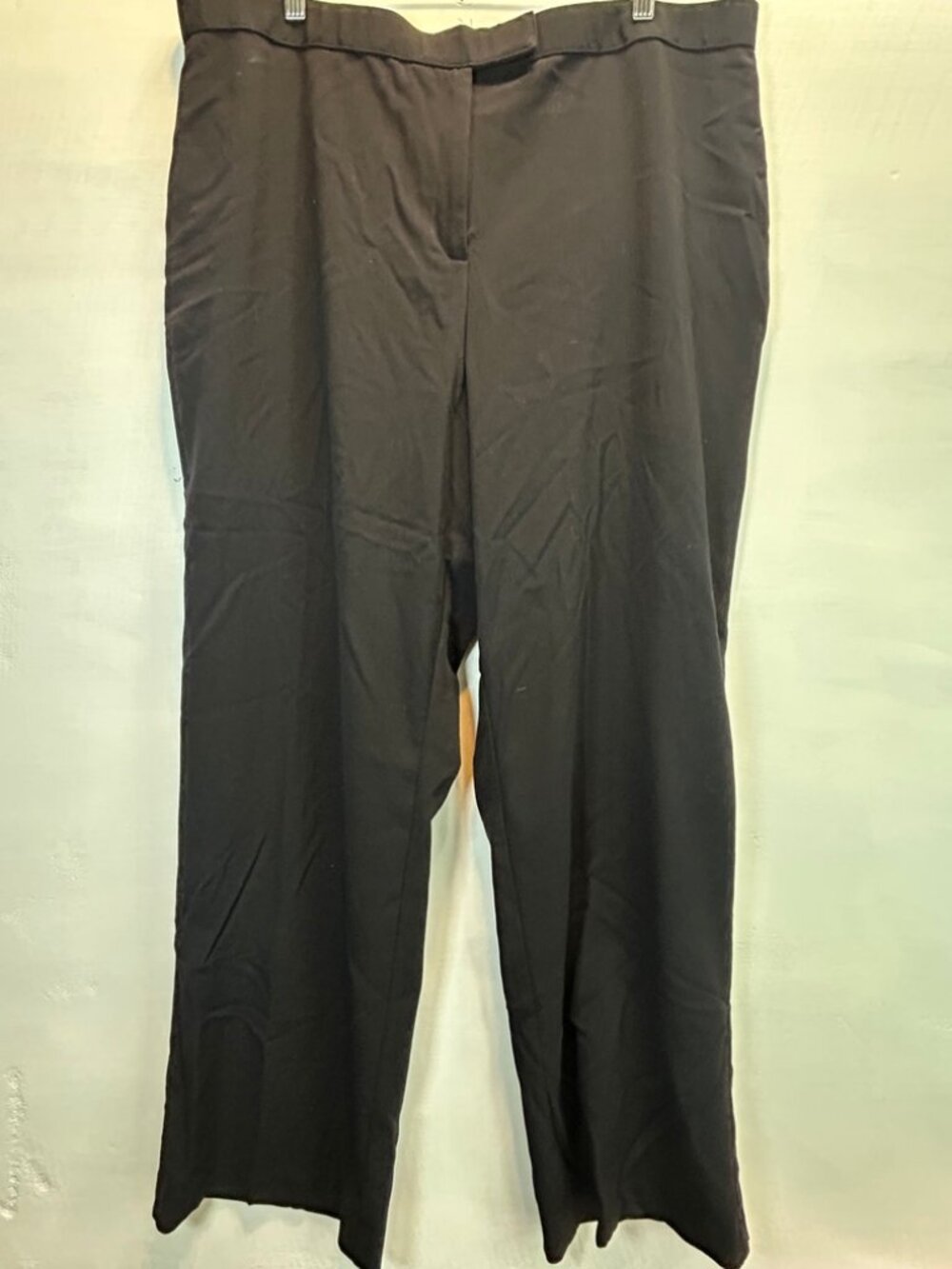 Sag Harbor Womens 20W Black Wide Leg Career Dress Slacks Office Capsule Classic